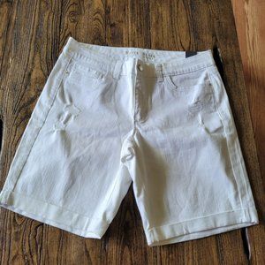 WHBM NWT White Destructive Shorts
